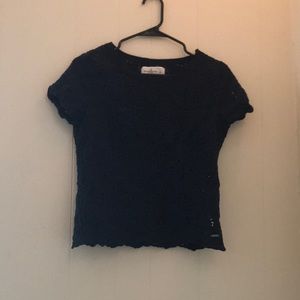 Navy blue crochet shirt